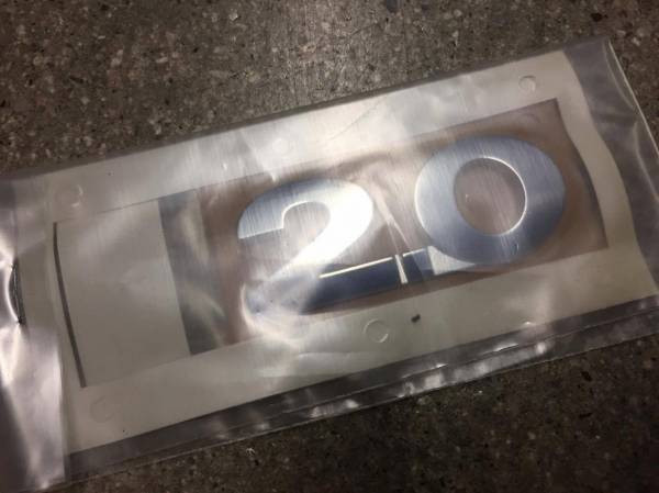 OEM VW 2.0 REAR BADGE EMBLEM MK4 EURO CHROME