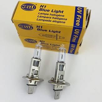 HELLA H1 55W BLUE LIGHT BULB, PAIR