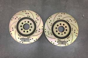 MK4 R32 Sporttuned Non Floating Brake Rotor Kit Front 334mm