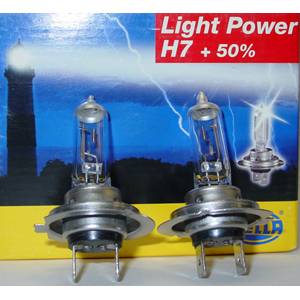 HELLA H7 LightPower +50% BULBS PAIR